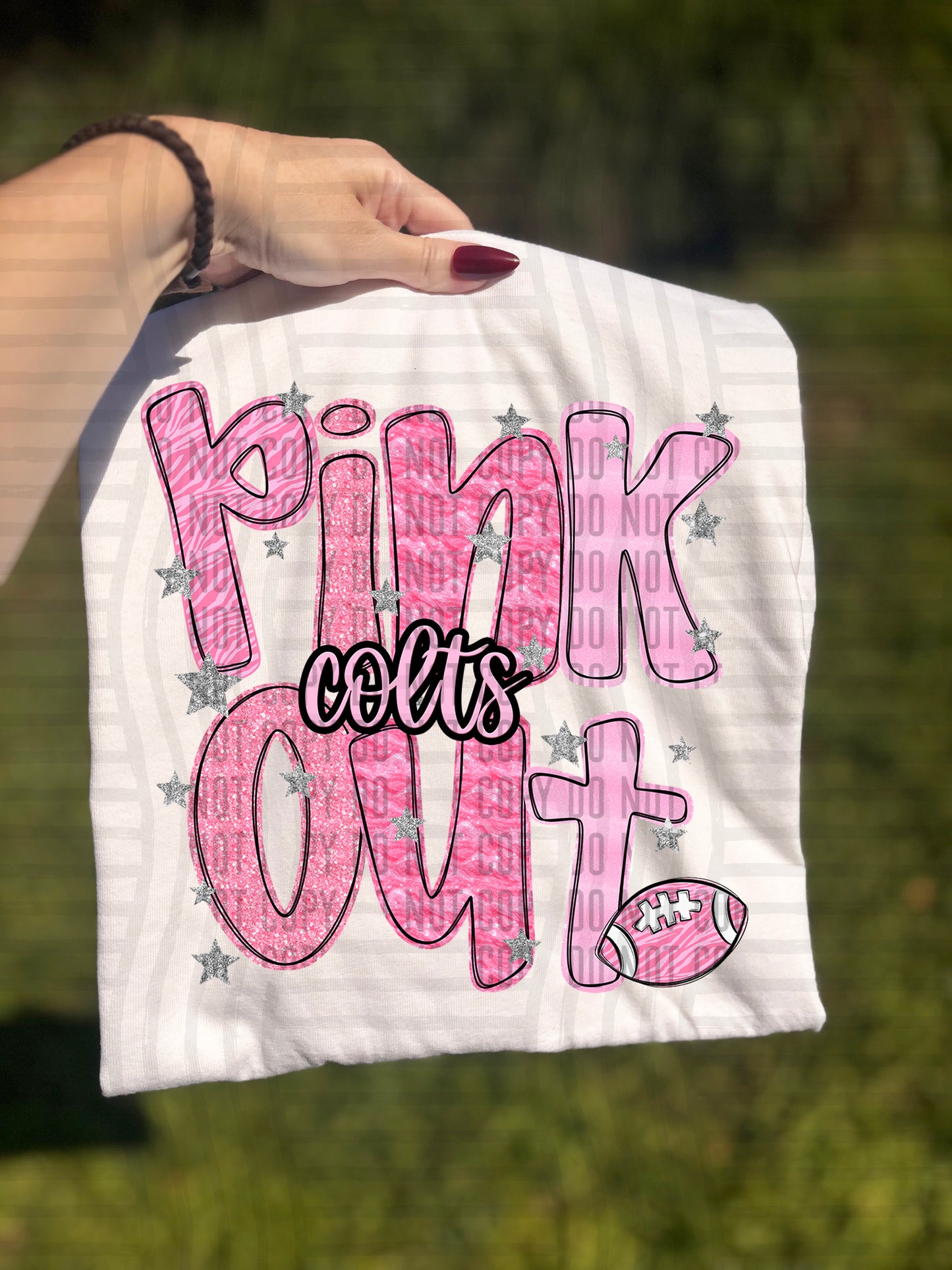 PINK OUT Football + CUSTOM - Dropdown - Digital Download 300DPI PNG FILE
