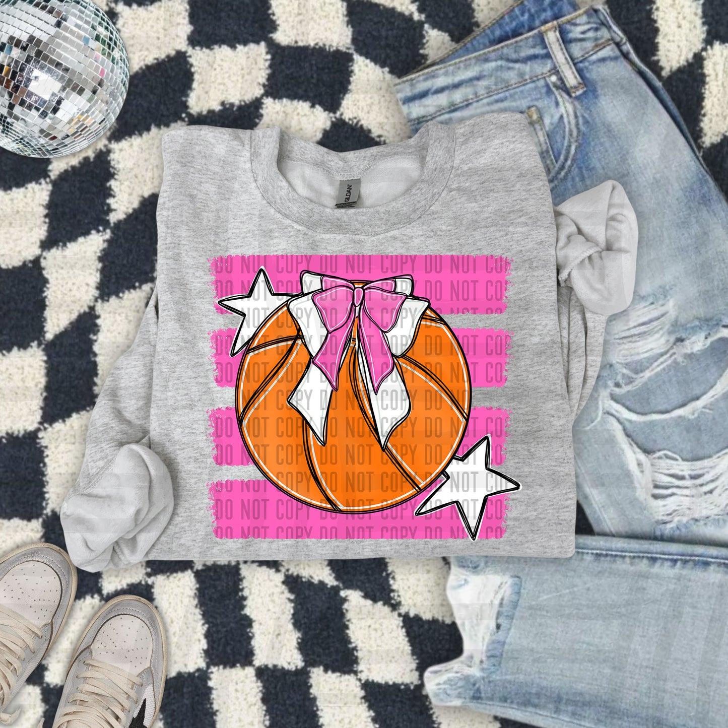 BASKETBALL BOW CC 2608-0010- Color Dropdown Digital Download 300DPI PNG FILE