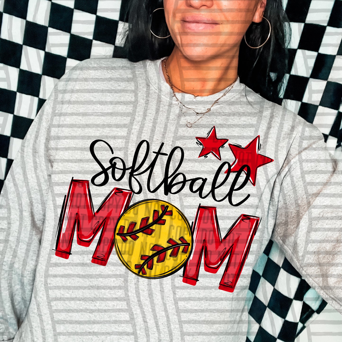 Softballl Mom - Color Dropdown Digital Download 300DPI PNG FILE