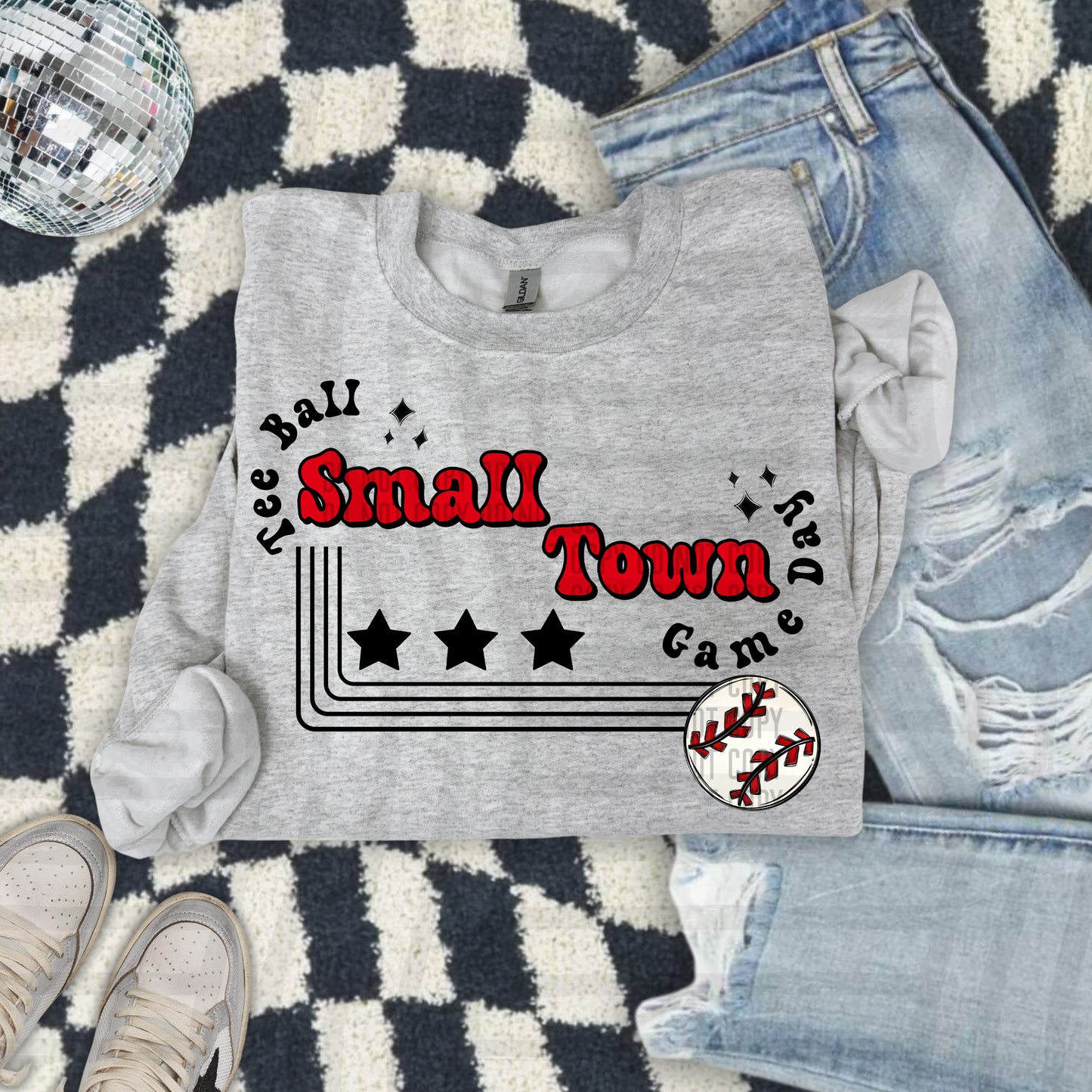 TEE BALL - Small town - Color Dropdown Digital Download 300DPI PNG FILE
