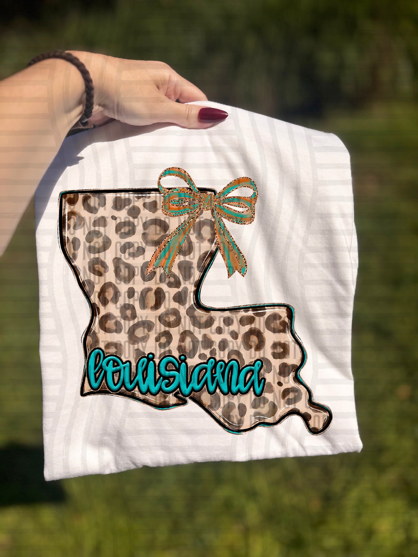 PICK A STATE -  Teal and Leopard - Digital download 300DPI PNG FILE