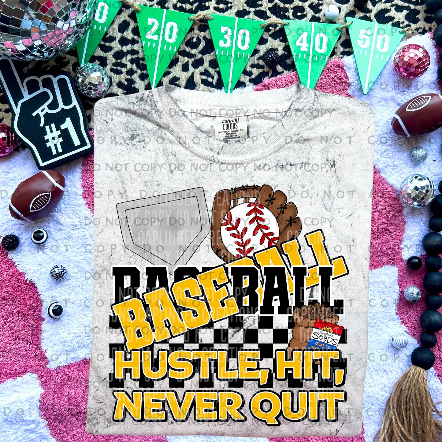 BASEBALL hustle, hit, never quit - Color Dropdown Digital Download 300DPI PNG FILE