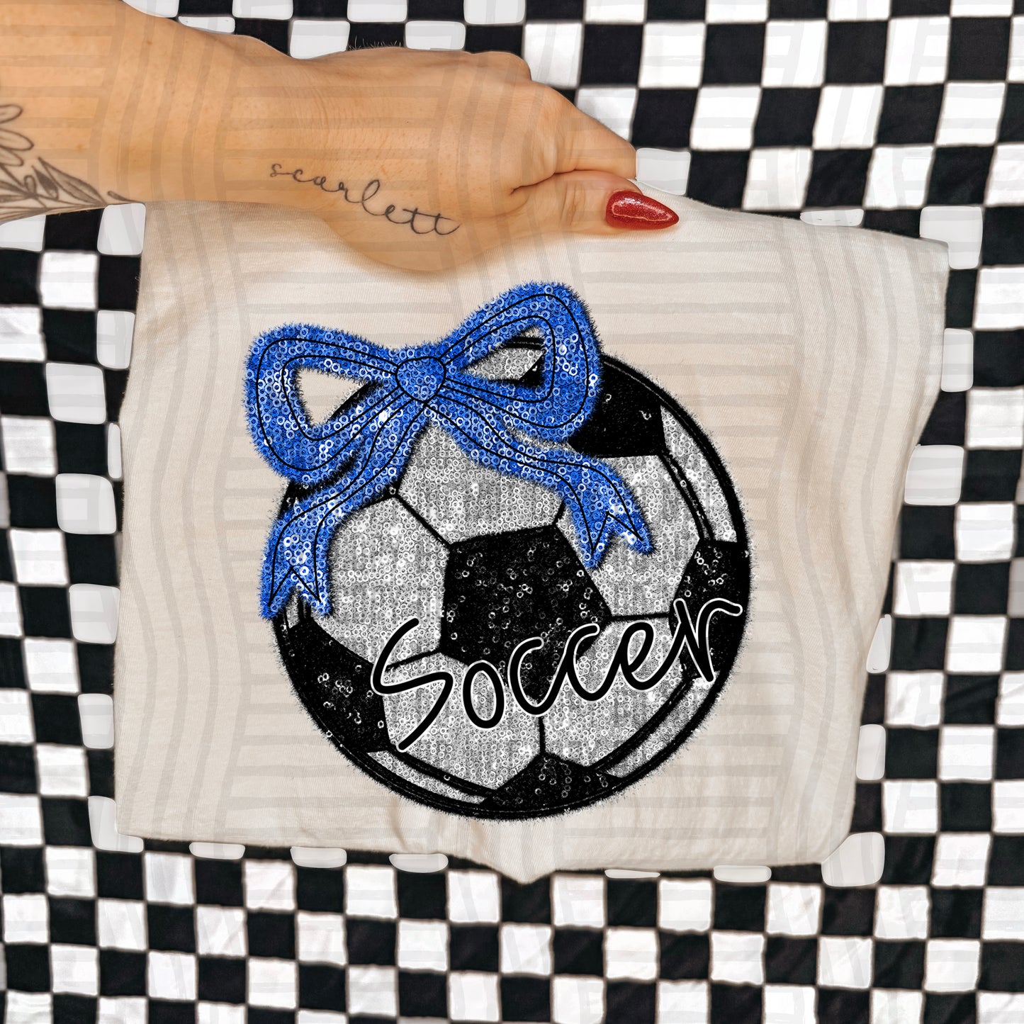 Soccer script -Faux sequin- Color Dropdown Digital Download 300DPI PNG FILE