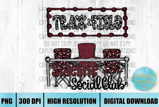 Maroon Track & Field Sidelines Social Club - Digital download 300DPI PNG FILE