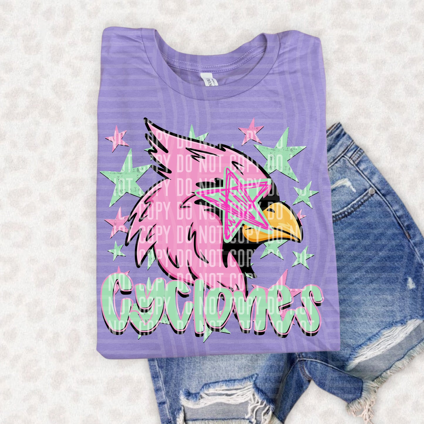 PREPPY STARRY EYED mascots pink/green -  Digital Download 300DPI PNG FILE