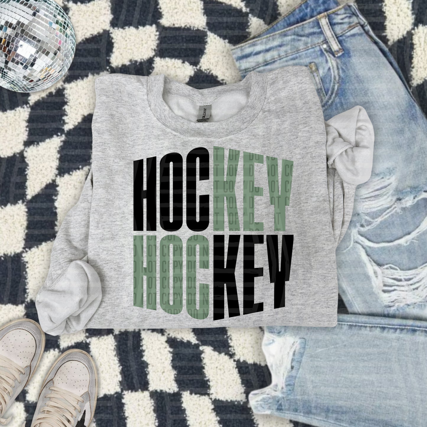 HOCKEY word art - Color Dropdown Digital Download 300DPI PNG FILE
