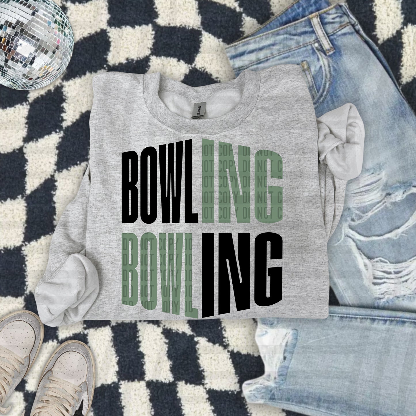 BOWLING word art - Color Dropdown Digital Download 300DPI PNG FILE