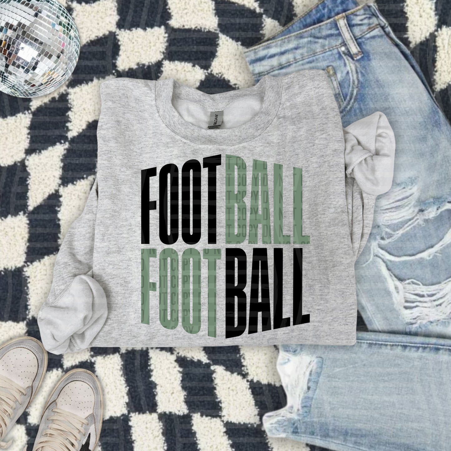 FOOTBALL word art - Color Dropdown Digital Download 300DPI PNG FILE