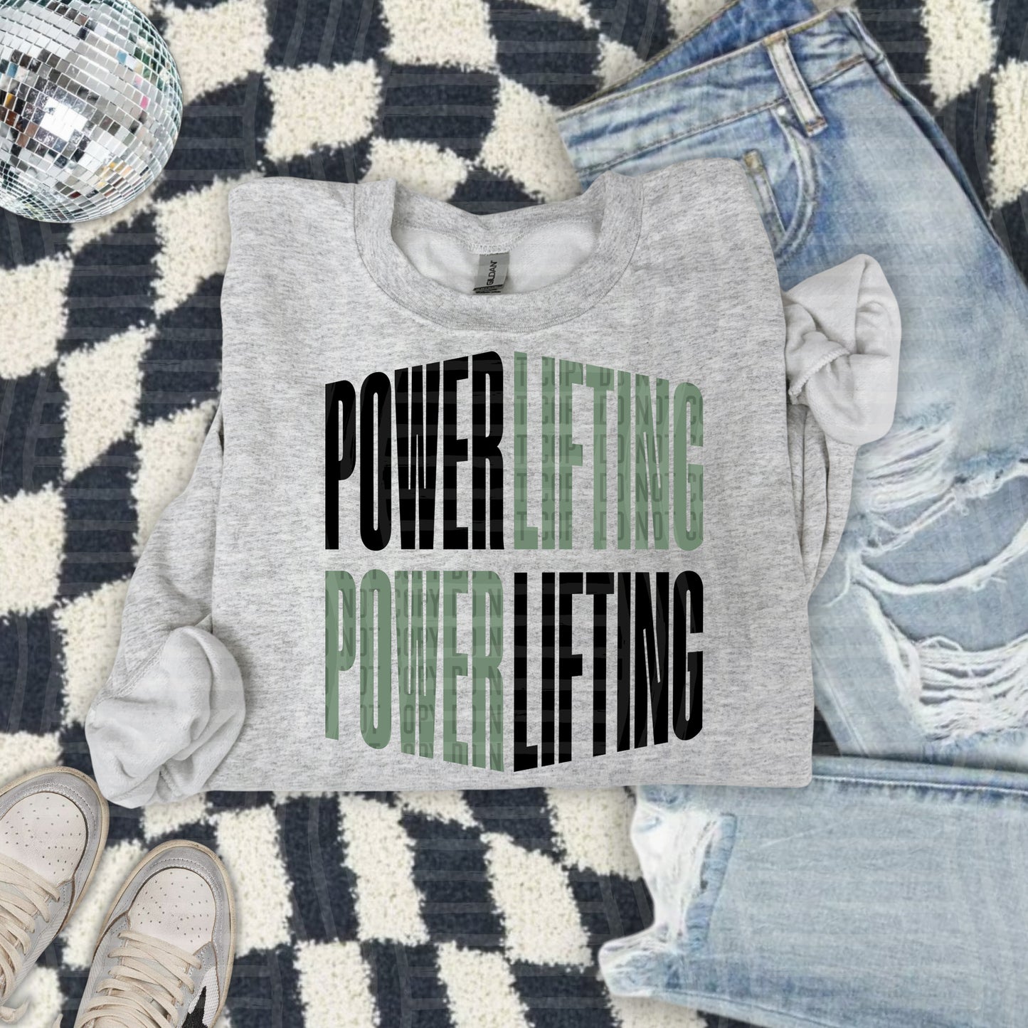 POWERLIFTING word art - Color Dropdown Digital Download 300DPI PNG FILE