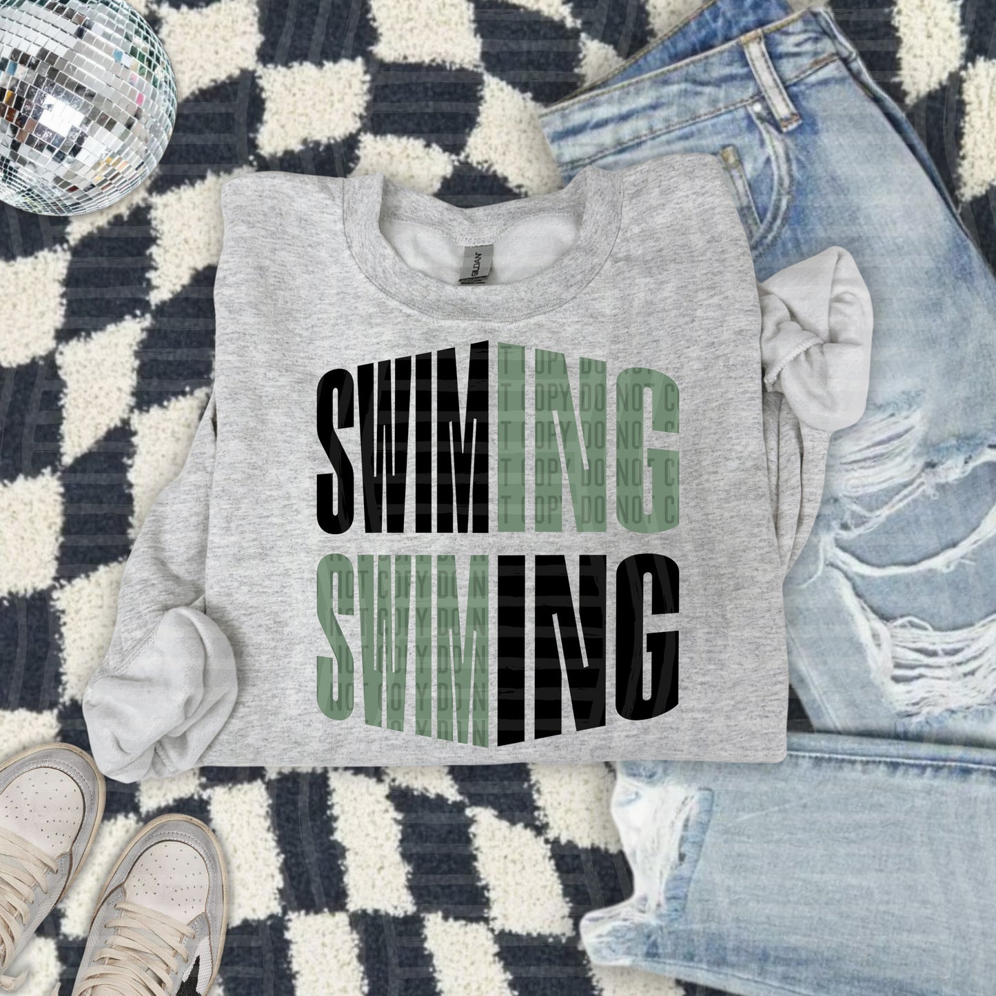 SWIMMING word art - Color Dropdown Digital Download 300DPI PNG FILE