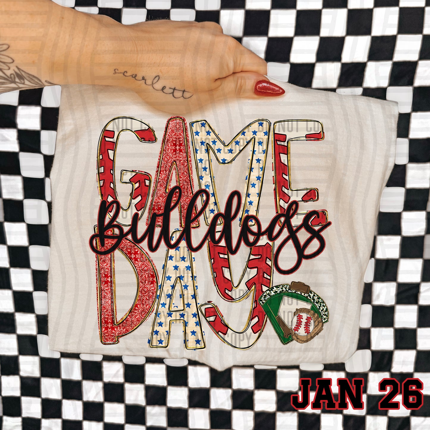 Game Day BASEBALL- Custom + DROPDOWN - 300 DPI digital download