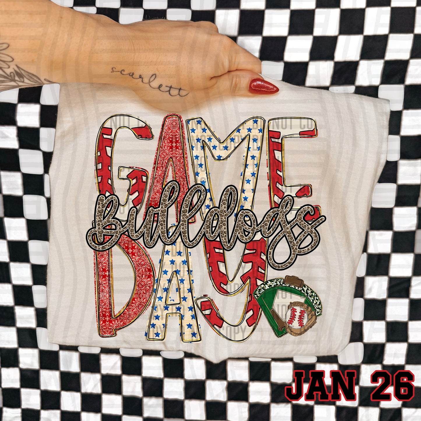 Game Day Baseball LEOPARD PRINT CENTER - Custom + DROPDOWN - 300 DPI digital download