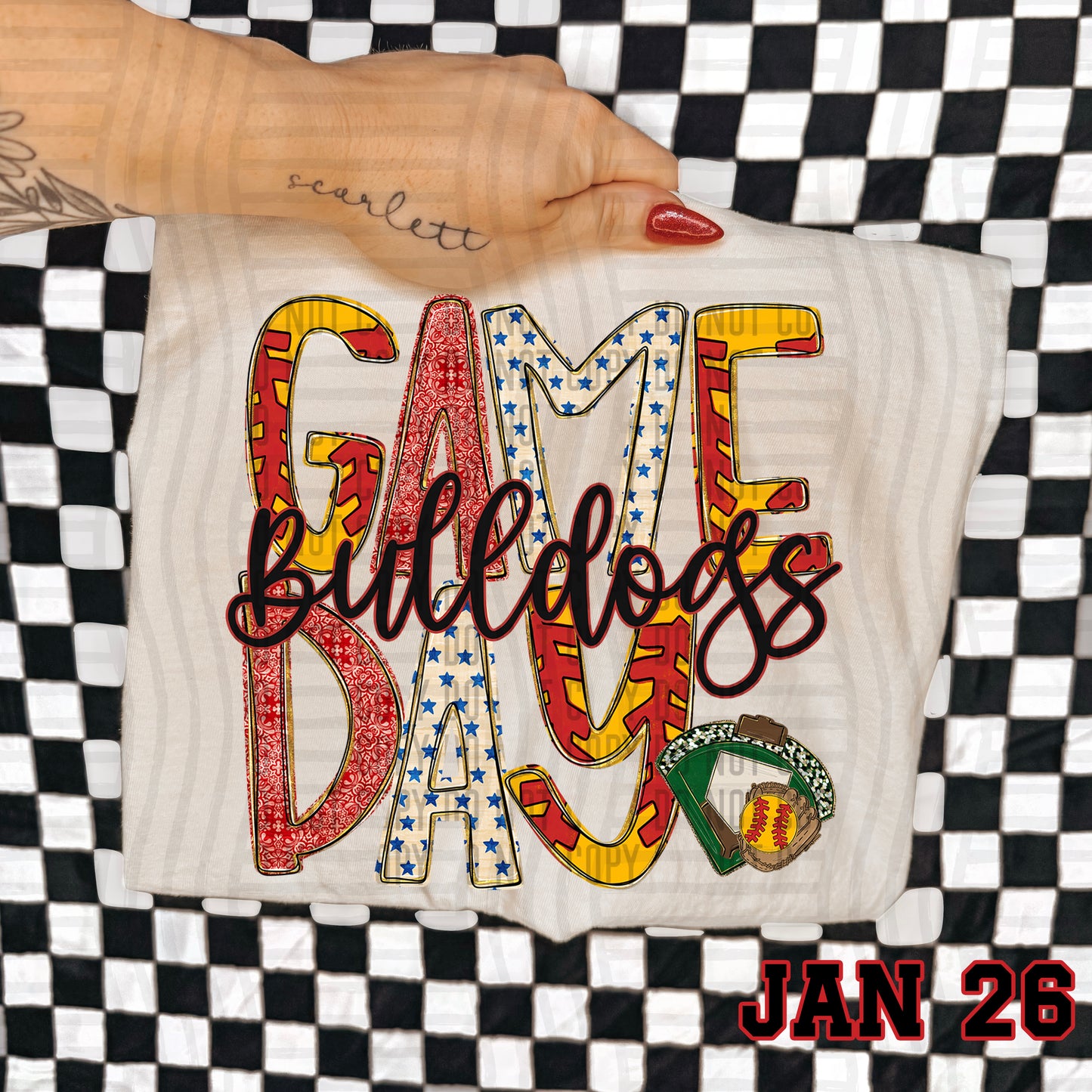 Game Day Softball- Custom + DROPDOWN - 300 DPI digital download