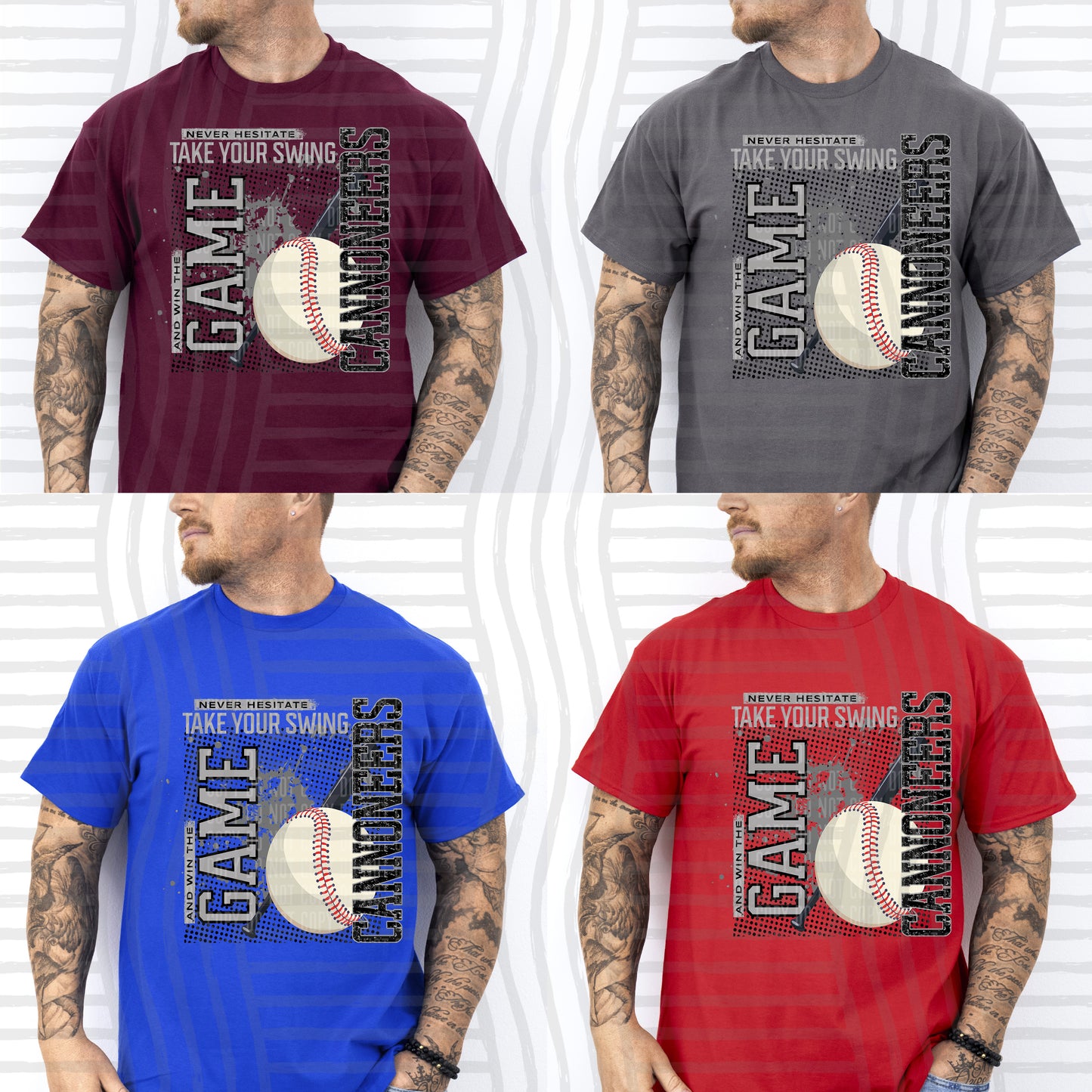 Baseball Never Hesitate Custom + Dropdown - 300 dpi Digital Download