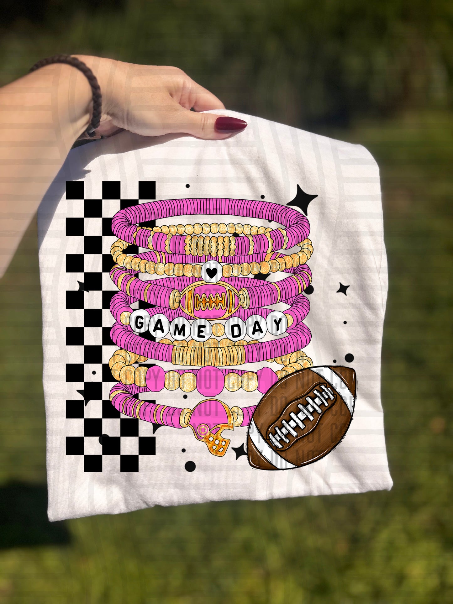 Pink Game Day Bracelet + CUSTOM - Dropdown - Digital Download 300DPI PNG FILE