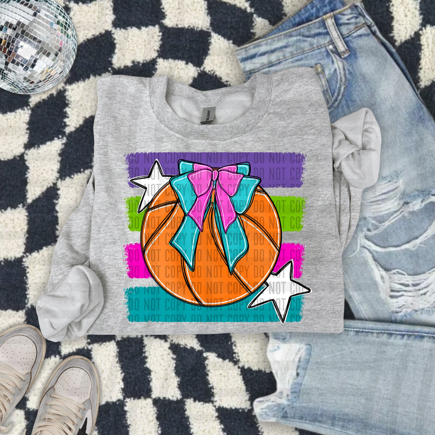 BASKETBALL BOW CC 2608-0010- Color Dropdown Digital Download 300DPI PNG FILE