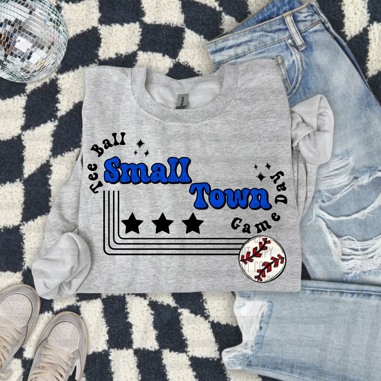 TEE BALL - Small town - Color Dropdown Digital Download 300DPI PNG FILE