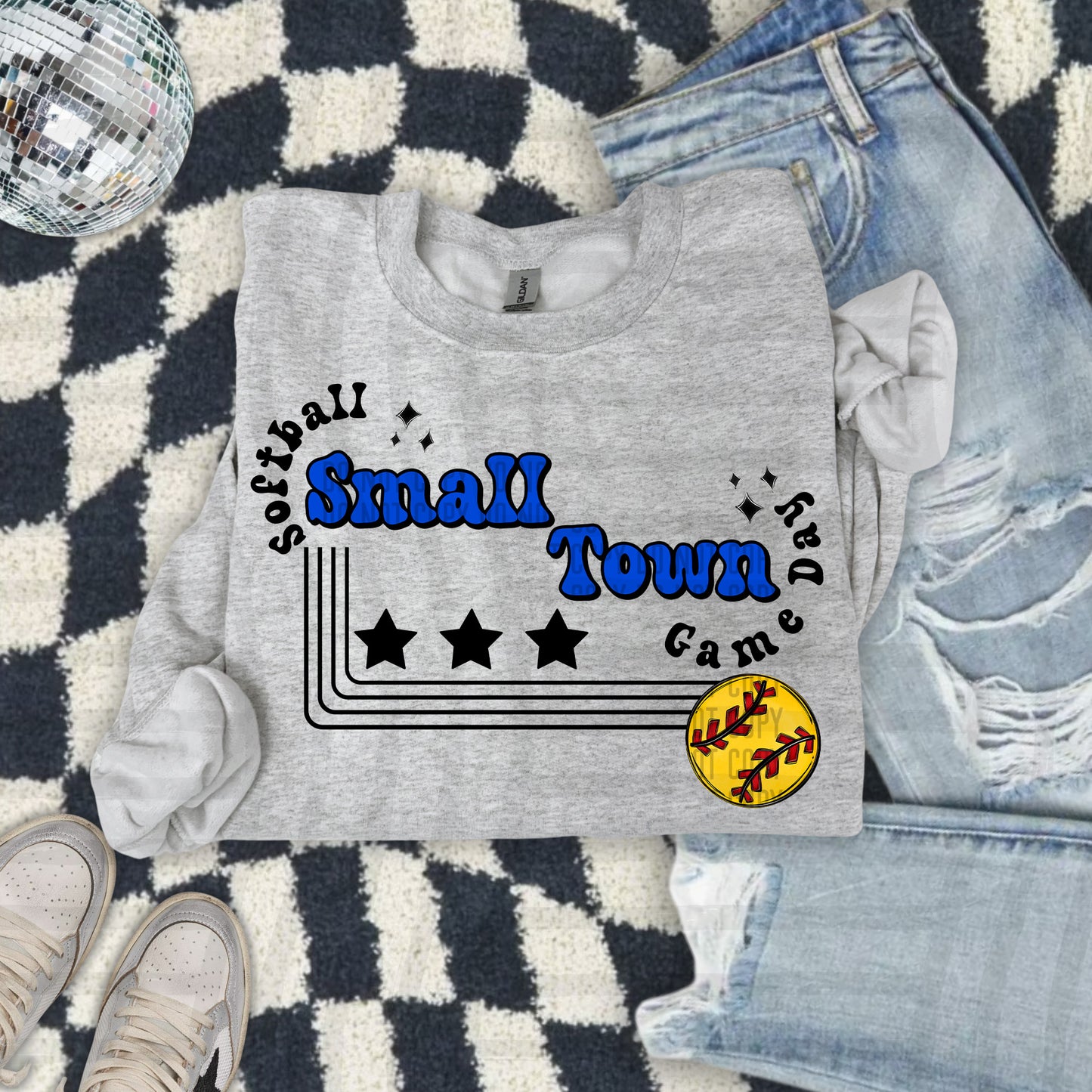 SOFTBALL - Small town - Color Dropdown Digital Download 300DPI PNG FILE