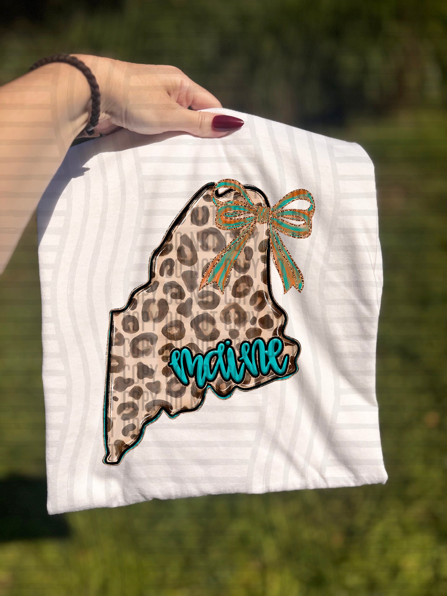 PICK A STATE -  Teal and Leopard - Digital download 300DPI PNG FILE
