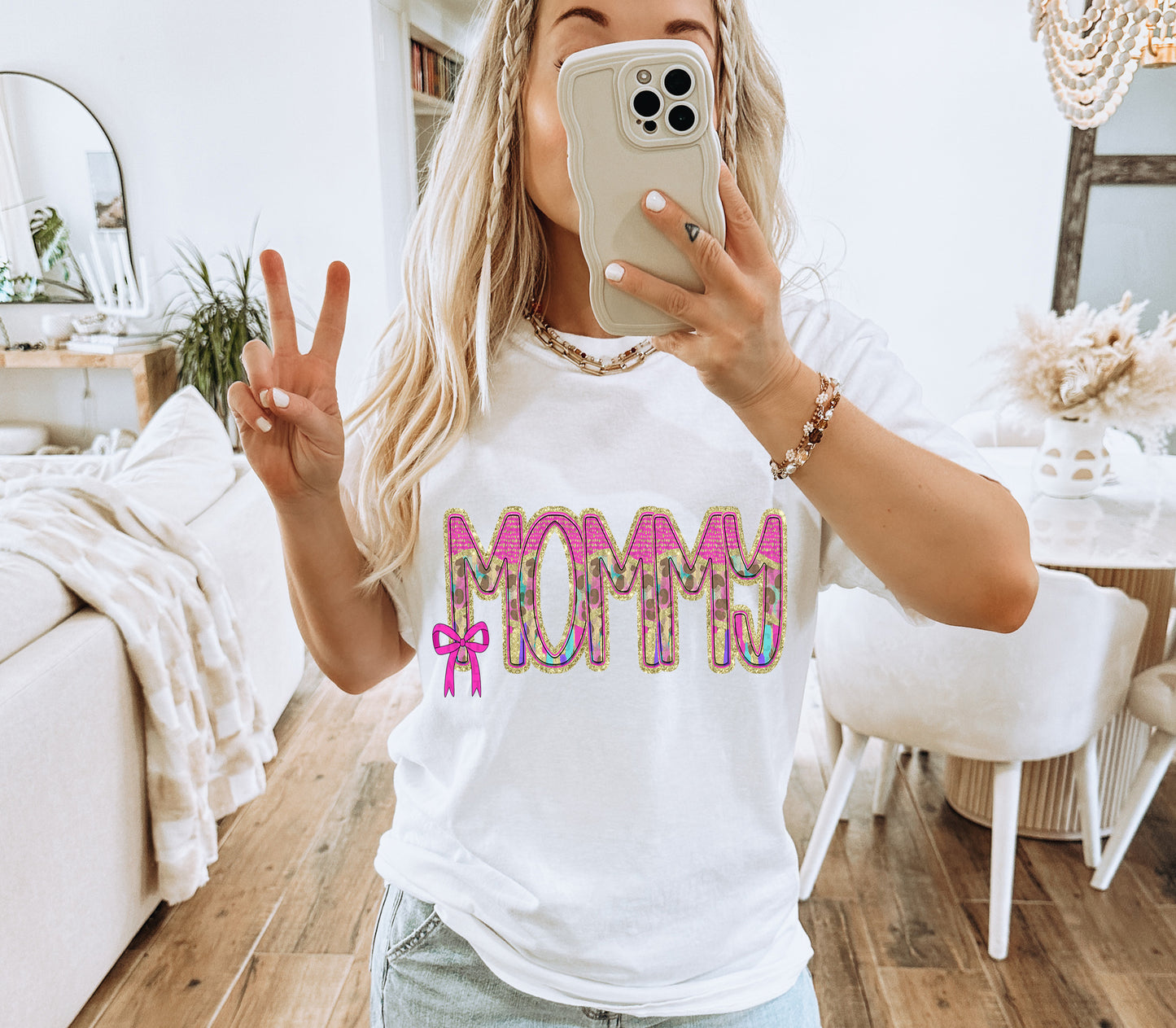 Preppy Leopard MOM NAMES (Small BOW) - DROPDOWN + CUSTOM - Digital Download 300DPI PNG FILE