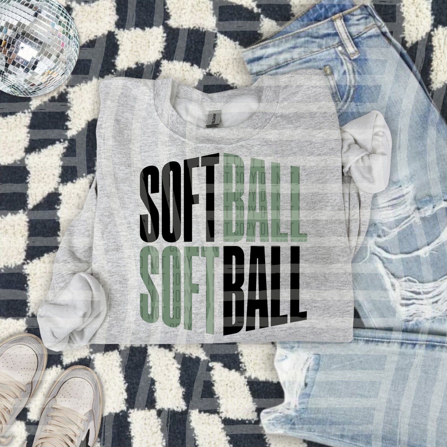 SOFTBALL word art - Color Dropdown Digital Download 300DPI PNG FILE