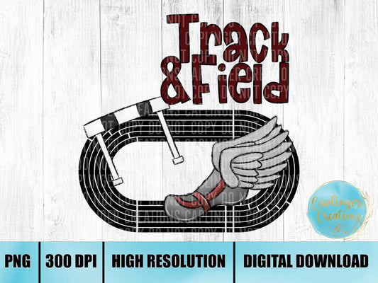 Maroon Running Track - Digital download 300DPI PNG FILE