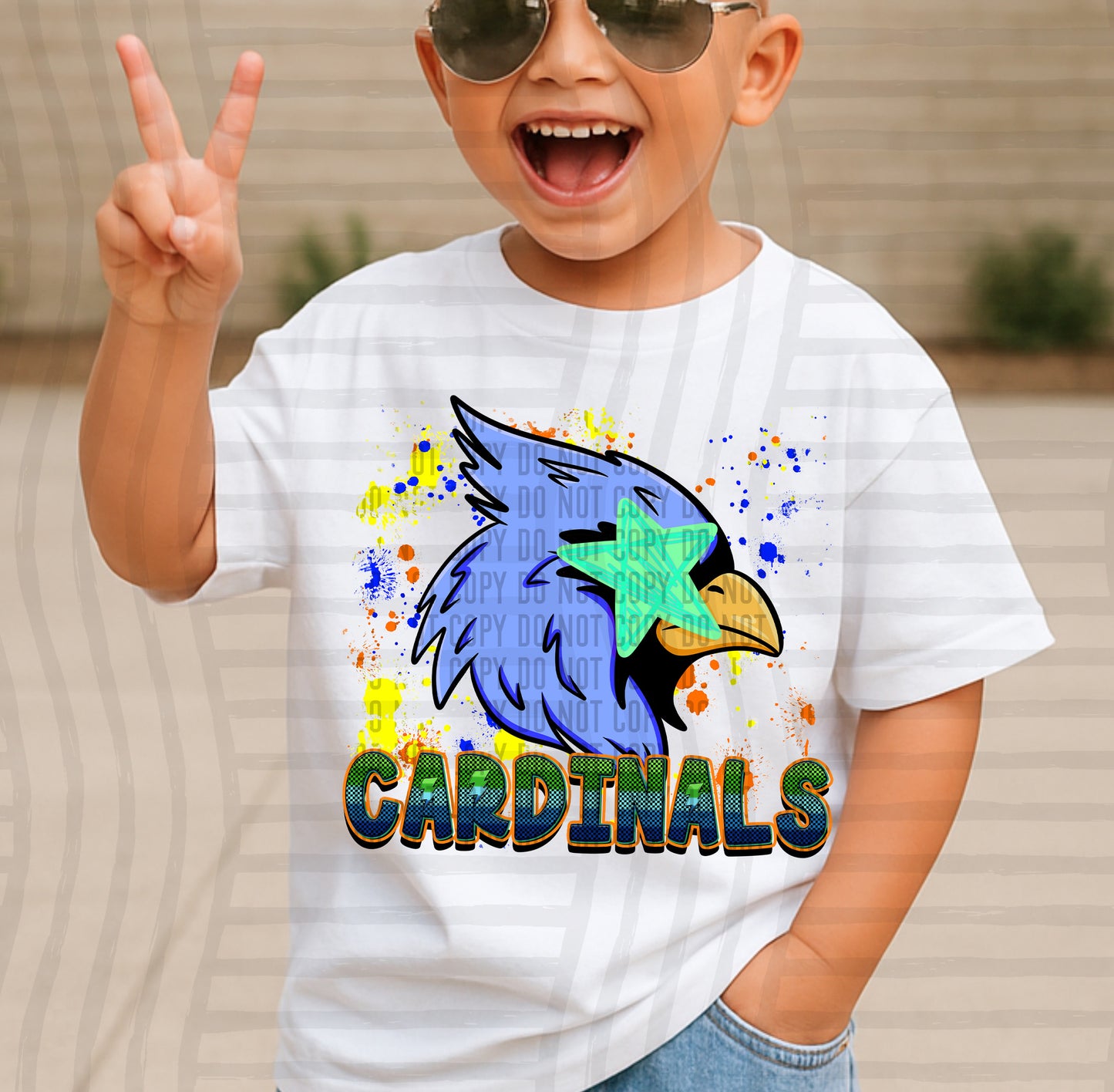 Paint Splatter STARRY EYED mascots blue/green/orange -  Digital Download 300DPI PNG FILE