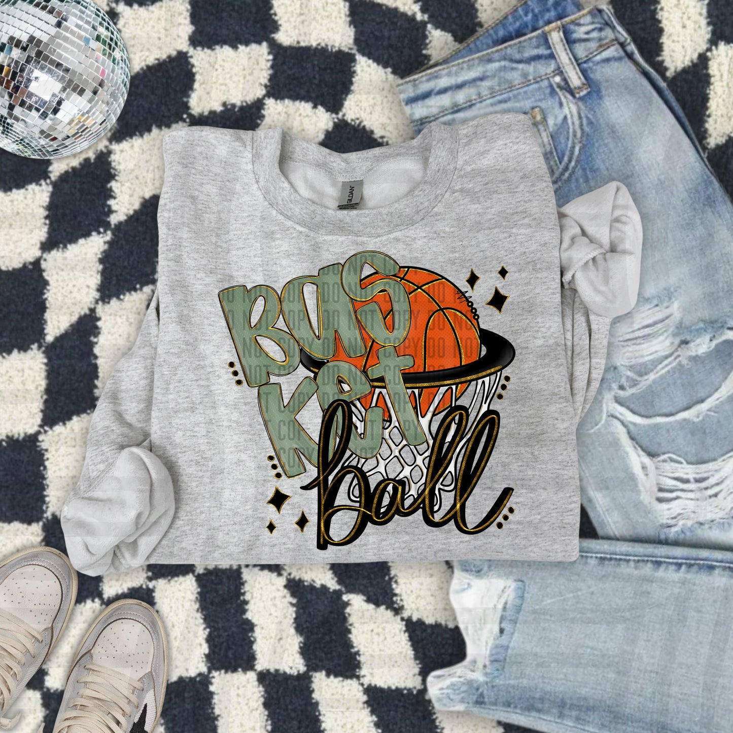 Basketball hoop -Color Dropdown Digital Download 300DPI PNG FILE