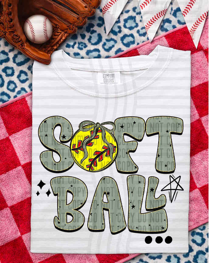 Softball Retro - Color Dropdown Digital Download 300DPI PNG FILE