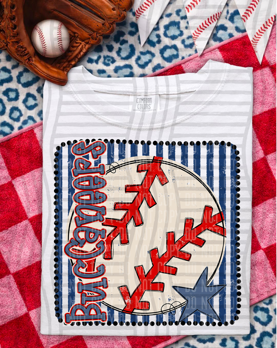 Baseball RWB Framed -  Custom + DROPDOWN - 300 DPI digital download