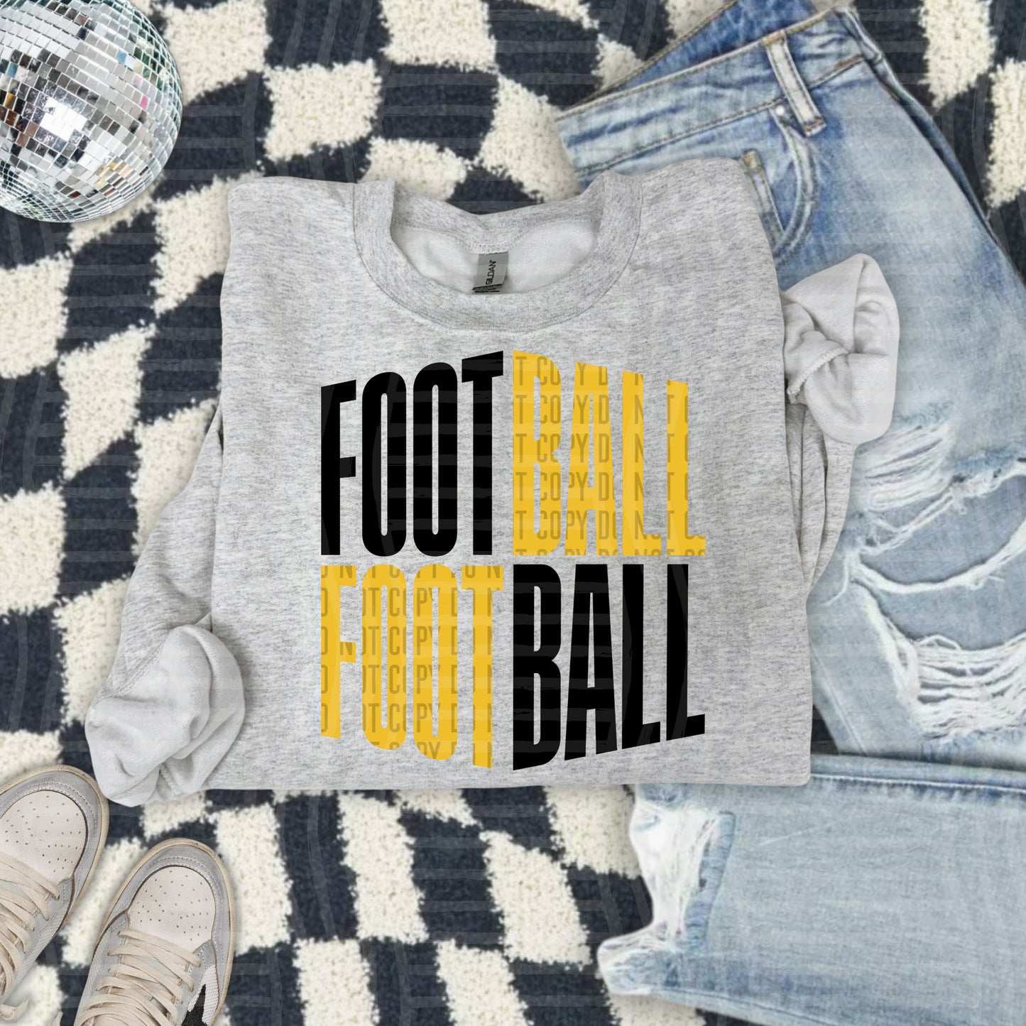 FOOTBALL word art - Color Dropdown Digital Download 300DPI PNG FILE