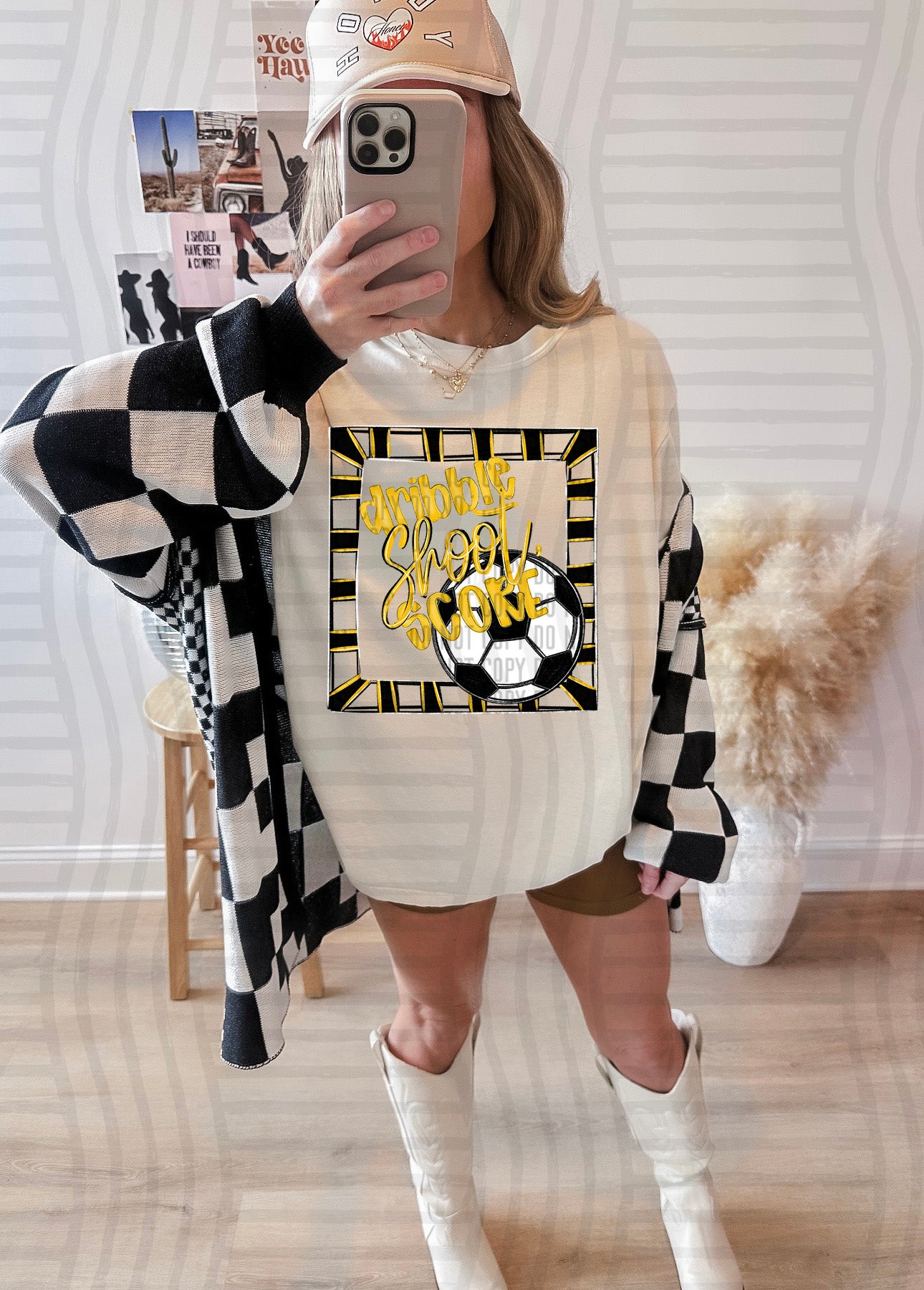 Dribble, Shoot, Score - SOCCER - Color Dropdown Digital Download 300DPI PNG FILE