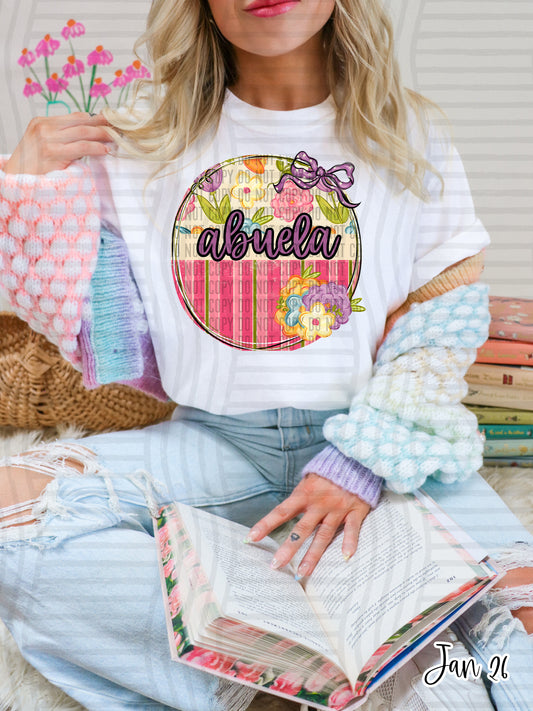 Floral Round NAMES - Custom + Dropdown 300 DPI digital download