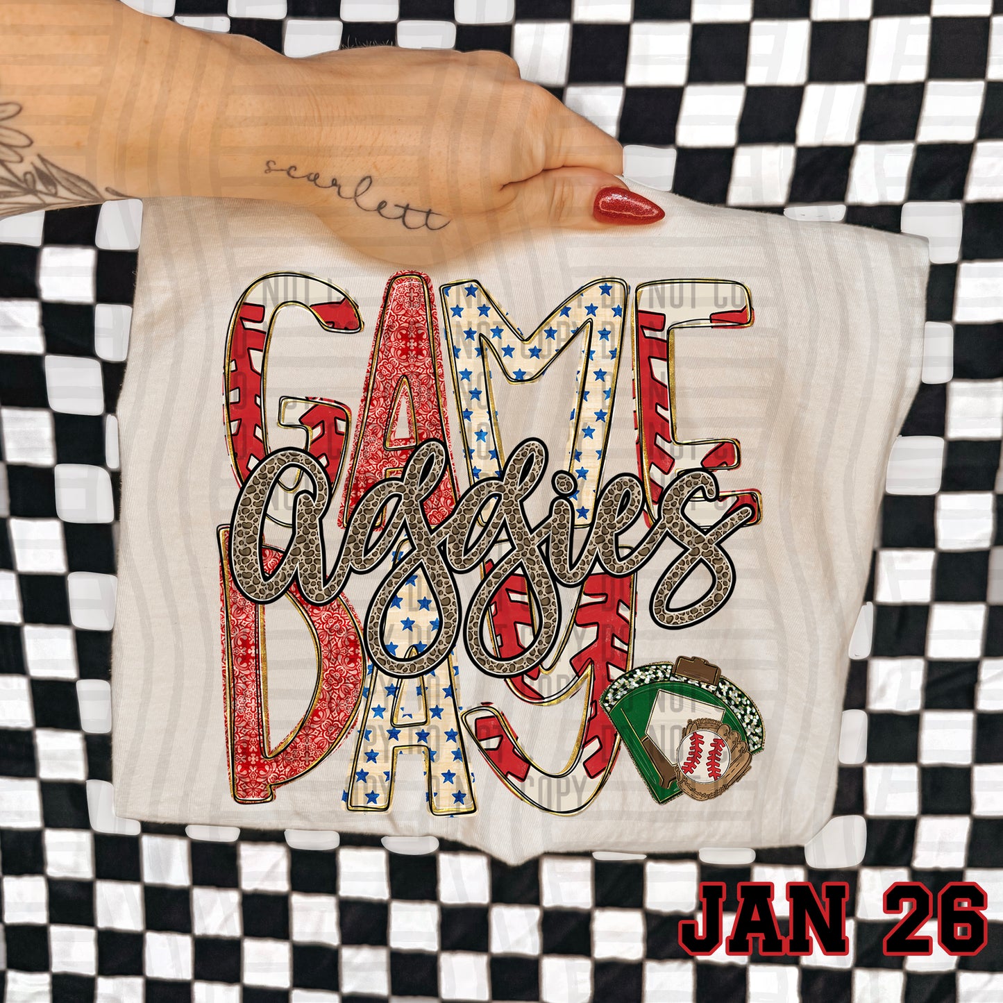 Game Day Baseball LEOPARD PRINT CENTER - Custom + DROPDOWN - 300 DPI digital download