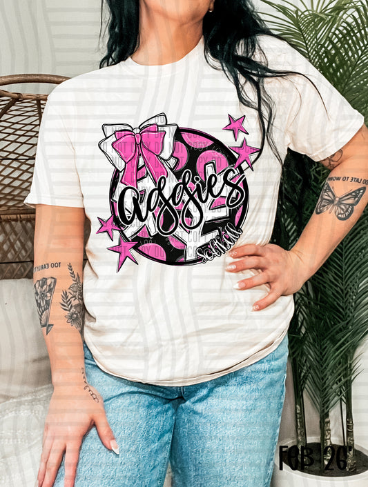 Polka Dot SOFTBALL - Dropdown menu - 300 DPI digital design