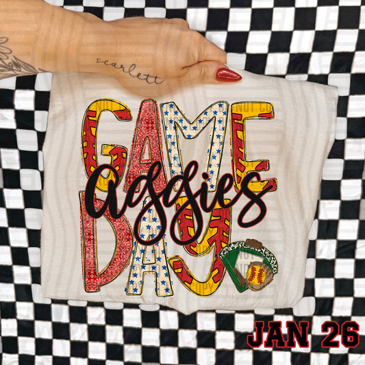 Game Day Softball- Custom + DROPDOWN - 300 DPI digital download