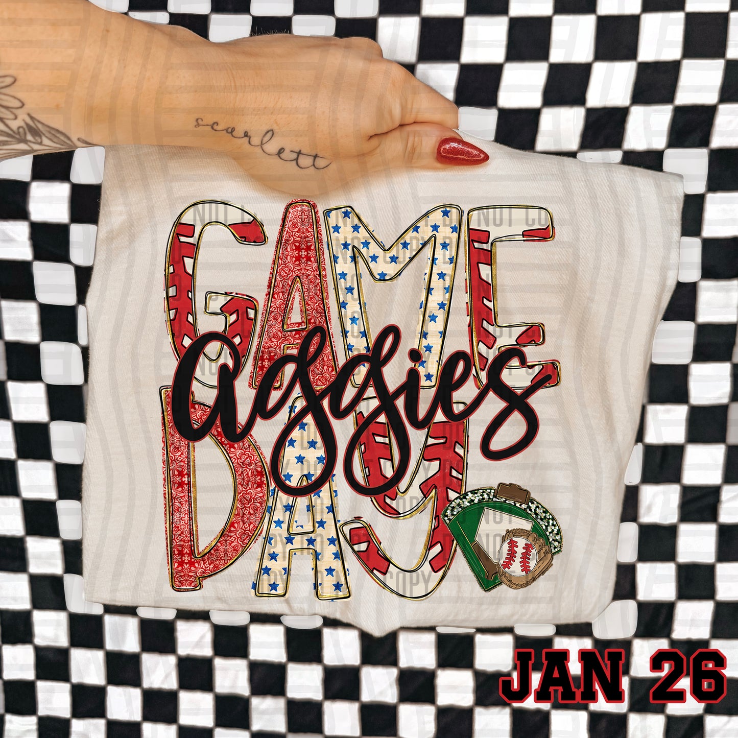 Game Day BASEBALL- Custom + DROPDOWN - 300 DPI digital download