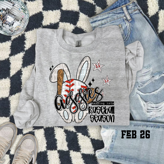 Hopping into Baseball Season - Custom + Dropdown menu - 300 DPI digital design