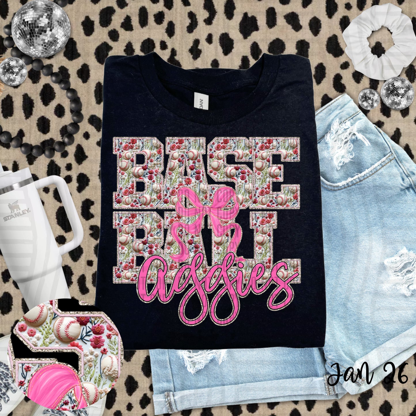 Floral Baseball  - Custom + DROPDOWN - 300 DPI digital download