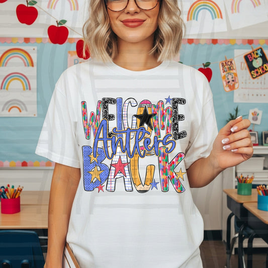 WELCOME BACK MASCOTS- Dropdown + Custom option - Digital Download 300DPI PNG FILE
