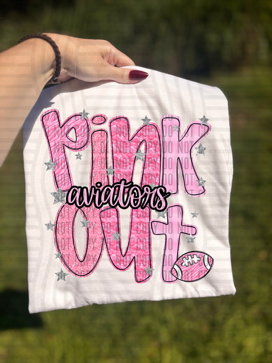 PINK OUT Football + CUSTOM - Dropdown - Digital Download 300DPI PNG FILE