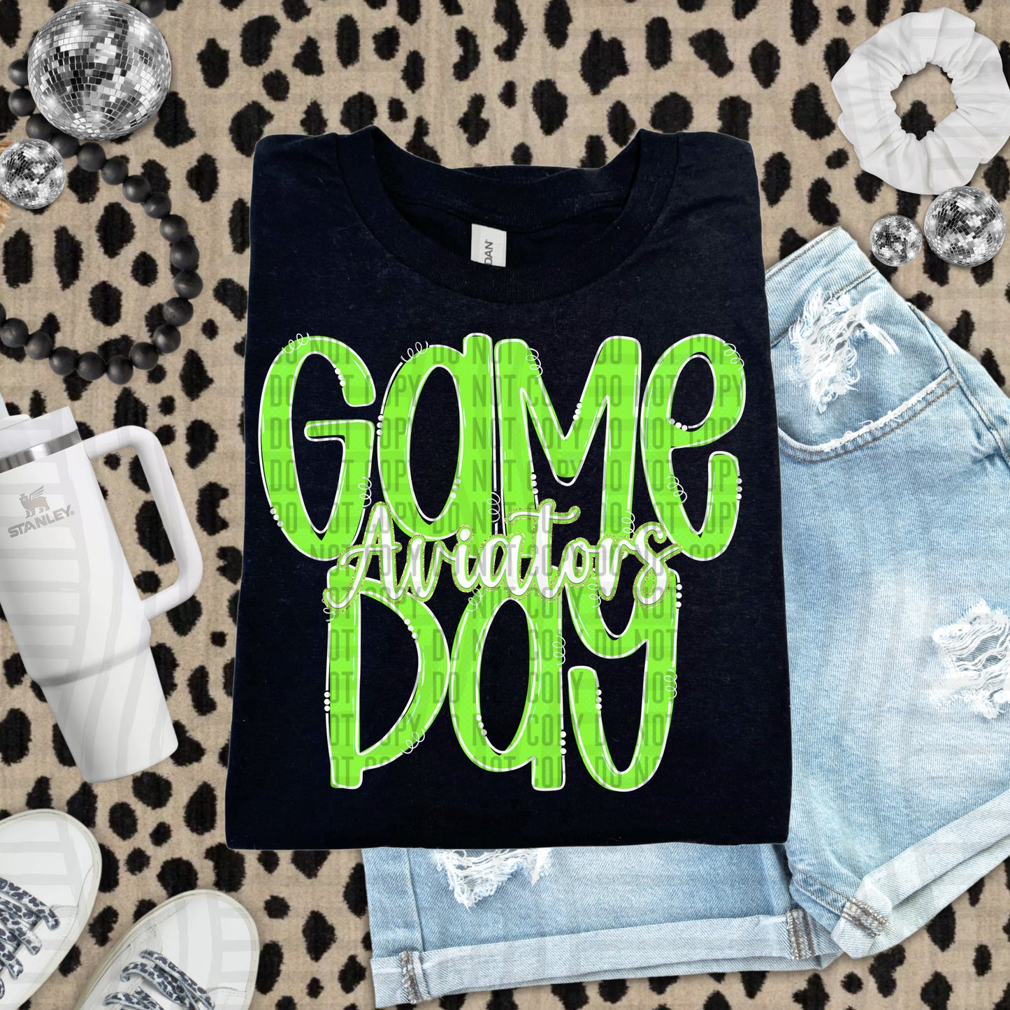 Lime- GAME DAY Doodles - 300 dpi Digital Download
