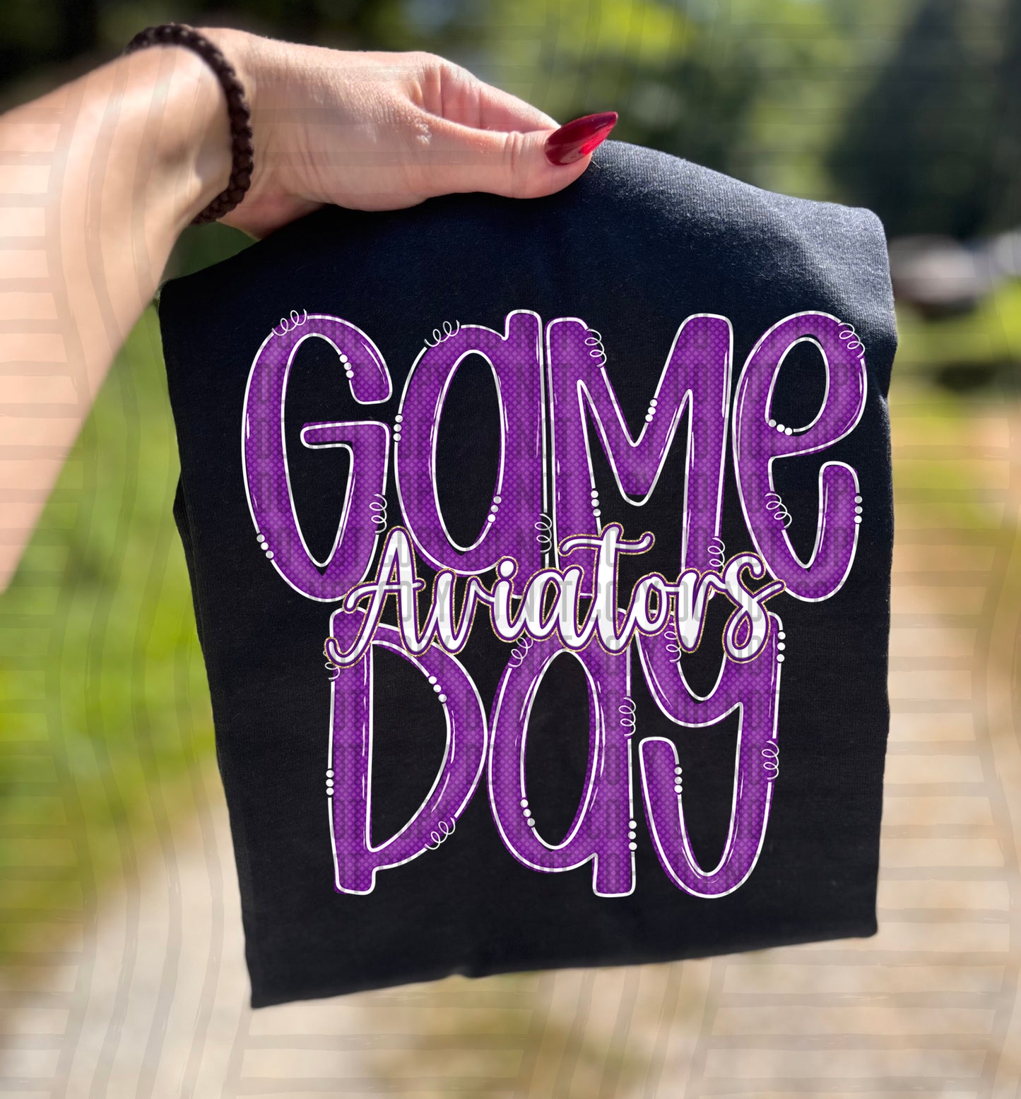 Purple - GAME DAY Doodles - 300 dpi Digital Download