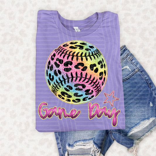Rainbow FAUX EMBROIDERY GAMEDAY - PICK YOUR SPORT - Digital download 300DPI PNG FILE