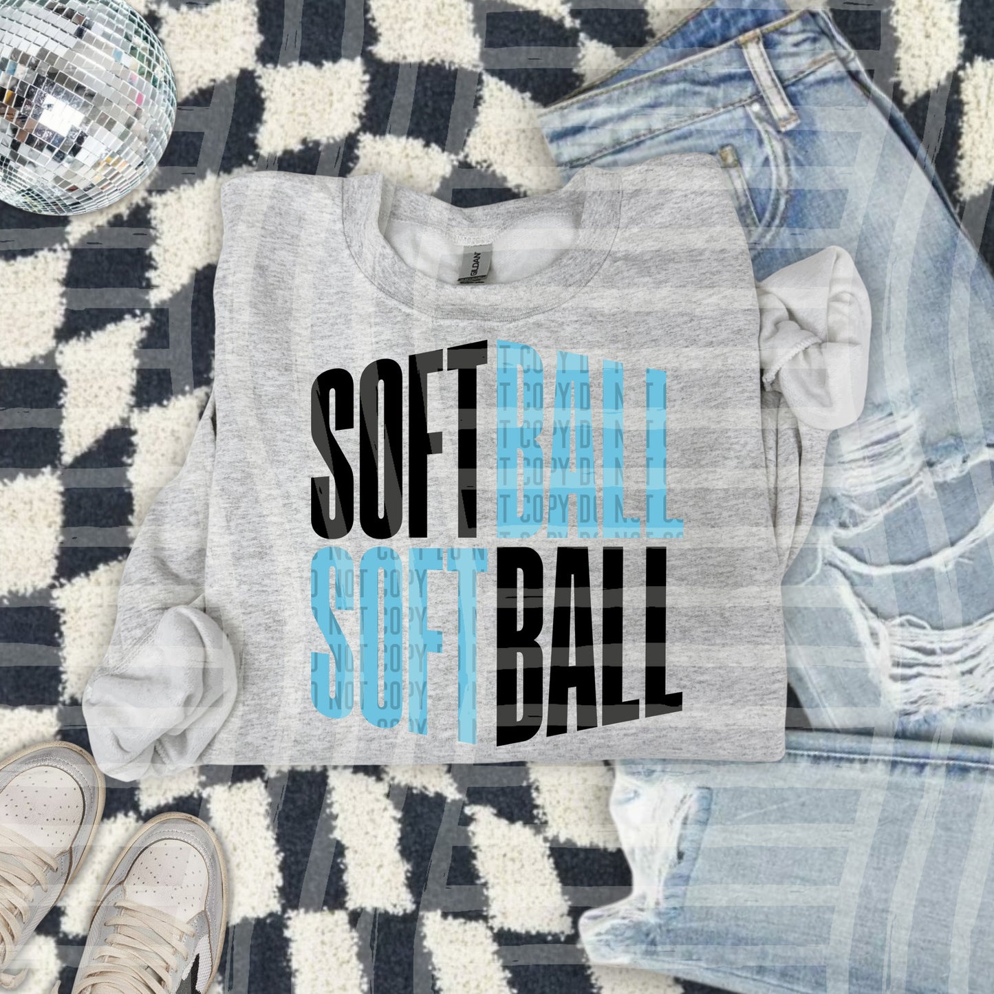 SOFTBALL word art - Color Dropdown Digital Download 300DPI PNG FILE