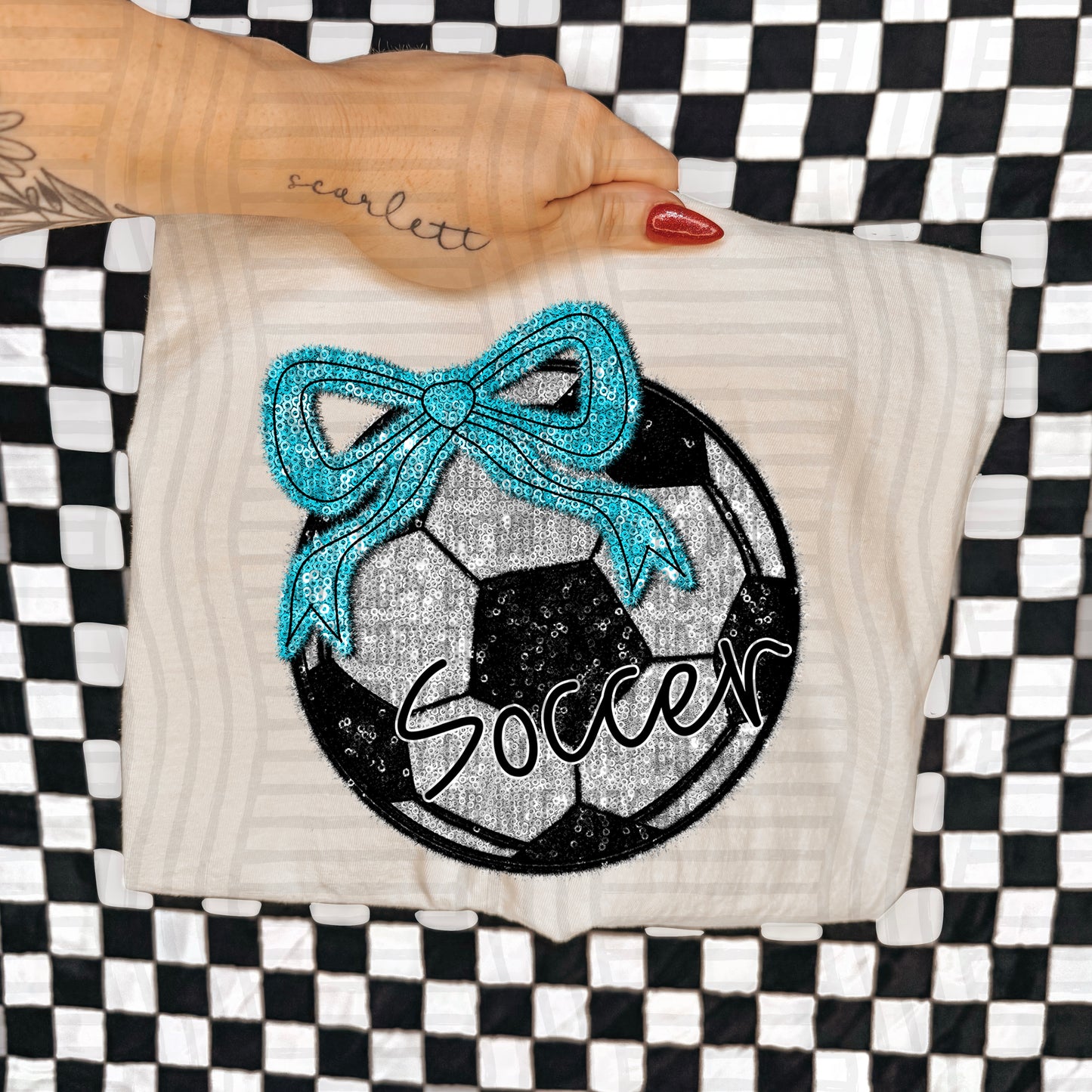 Soccer script -Faux sequin- Color Dropdown Digital Download 300DPI PNG FILE