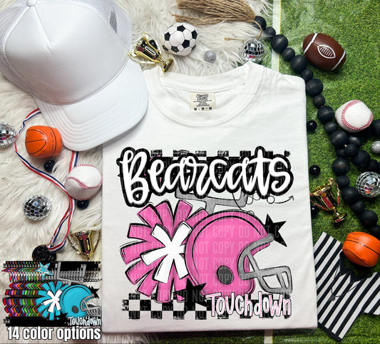Pink Helmet + Pom Pom Mascots - Digital Download 300DPI PNG FILE