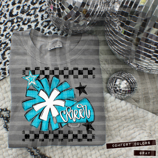 Cheer - pom/megaphone Collage - Can add names - not for digital resale-  Color Dropdown Digital Download 300DPI PNG FILE