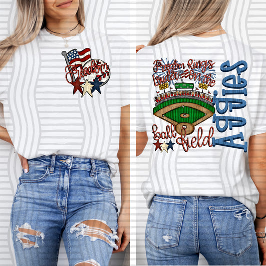 Freedom Rings Louder on the ball field **OPTIONAL POCKET  - Custom + DROPDOWN - 300 DPI digital download