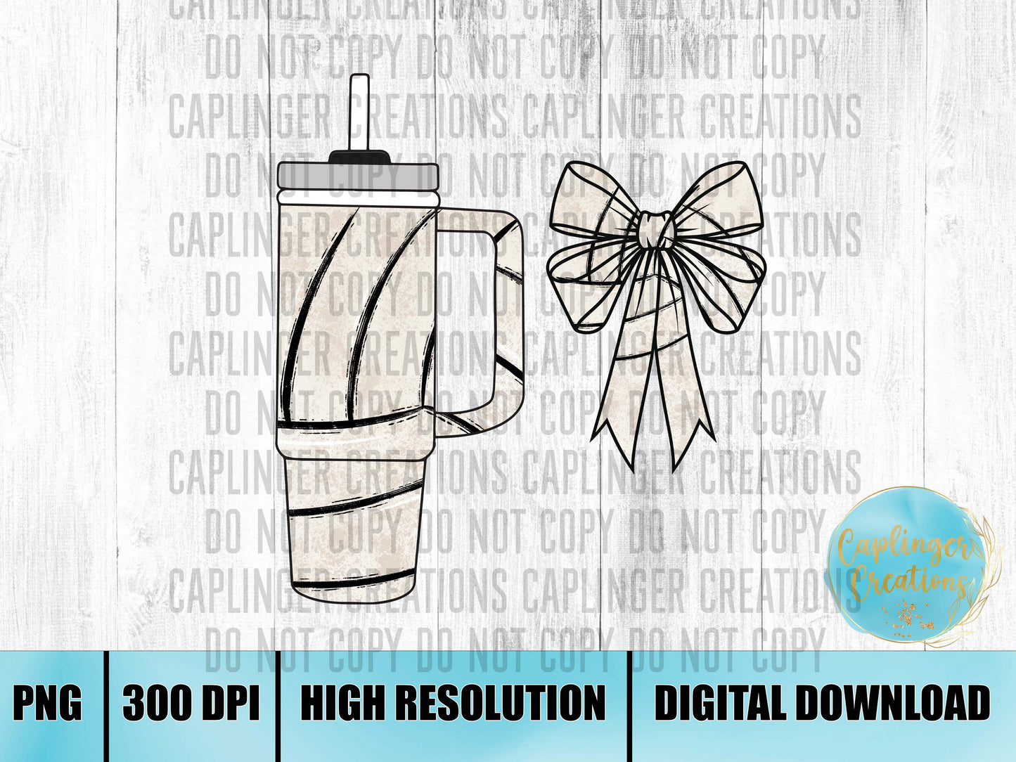 VOLLEYBALL Tumbler and Bows - Digital download 300DPI PNG FILE